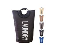 Neel Blue 40L Laundry Basket with Padded Handles Collapsible Laundry Hamper in Black Neel Blue Black