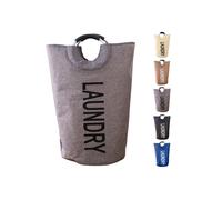 Neel Blue 40L Laundry Basket with Padded Handles Collapsible Laundry Hamper in Grey Neel Blue Grey