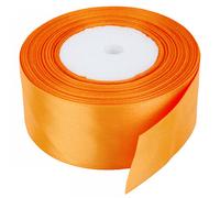 Neel Blue 40mm Fluorescent Orange Double Sided Satin Polyester Ribbon Roll, 25 Metres