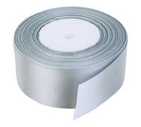 Neel Blue 40mm Silver Double Sided Satin Polyester Ribbon Roll, 25 Metres