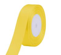 Neel Blue 40mm Yellow Double Sided Satin Polyester Ribbon Roll, 25 Metres