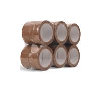 Neel Blue 48mm x 66m Brown BOPP Packing Tape, Heavy-Duty Adhesive Tape - 12 Rolls Neel Blue Brown