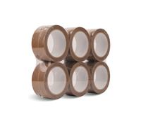 Neel Blue 48mm x 66m Brown BOPP Packing Tape, Heavy-Duty Adhesive Tape - 6 Rolls Neel Blue Brown