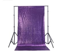 Neel Blue 4Ft X 7Ft Sequin Backdrop Photography Background Shiny Fabric Glitter Curtain Backdrop, Purple