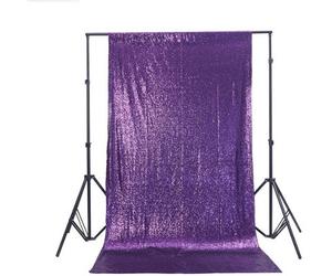 Neel Blue 4Ft X 7Ft Sequin Backdrop Photography Background Shiny Fabric Glitter Curtain Backdrop, Purple
