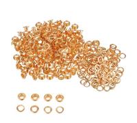 Neel Blue 4mm Brass Eyelets With Washers, Rust-Proof Grommets, Rose Gold - 100Pcs