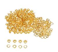 Neel Blue 4mm Eyelets With Washers, Gold - 100Pcs