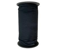 Neel Blue 4mm Wide Flat Elastic Band, Soft Stretchy Strap Elastic Cord, Black - 25 Meters