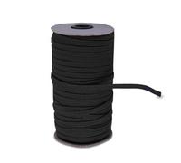 Neel Blue 4mm Wide Flat Elastic Band, Stretchable Elastic Cord Flat Tape, Black - 50 Metres