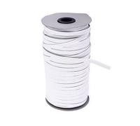 Neel Blue 4mm Wide Flat Elastic Band, Stretchable Elastic Cord Flat Tape, White - 250 Metres