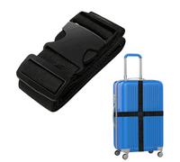 Neel Blue 4Pcs Luggage Straps, Adjustable Suitcase Straps Belts With Secure Locking Buckle, Black