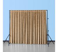 Neel Blue 4X1M Crushed Velvet Backdrop, Photography Background Blackout Curtain - Dark Gold