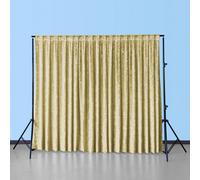 Neel Blue 4X1M Crushed Velvet Backdrop, Photography Background Blackout Curtain - Gold
