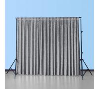 Neel Blue 4X1M Crushed Velvet Backdrop, Photography Background Blackout Curtain - Silver