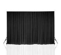 Neel Blue 4X8 M Ice Silk Backdrop Curtain Photography Scenery For Christmas Events Decor, Black
