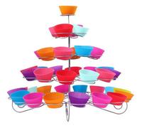 Neel Blue 5 Tier Metal Cupcake Stand, Cupcake Holder For Party Table Decoration