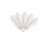 Neel Blue 50cm - 60cm Ostrich Feathers Plume, 5pcs in White Neel Blue White