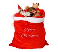 Neel Blue 50Cm X 70Cm Red Christmas Sack With 'merry Christmas' Embroidery For Xmas