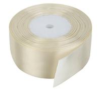 Neel Blue 50mm Cream Double Sided Satin Polyester Ribbon Roll, 25 Metres