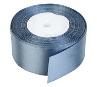 Neel Blue 50mm Dark Silver Double Sided Satin Polyester Ribbon Roll, 25 Metres