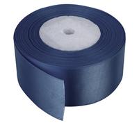 Neel Blue 50mm Navy Double Sided Satin Polyester Ribbon Roll, 25 Metres