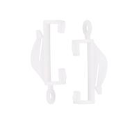 Neel Blue 50pcs Curtain Plastic Hooks, Curtain Channel Tracks in White Neel Blue White