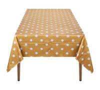 Neel Blue 54"x108" Plastic Tablecloth With Polka Dot Disposable Table Cover - Gold