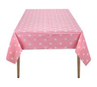 Neel Blue 54"x108" Plastic Tablecloth With Polka Dot Disposable Table Cover - Pink