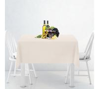 Neel Blue 54"x54" Square Linen Tablecloth, Premium Polyester Dining Table Cover, Ivory
