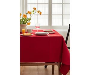 Neel Blue 54x108 Inch Polyester Fabric Water Resistand Tablecloth, Red Neel Blue Red