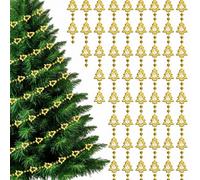 Neel Blue 5M Gold Christmas Tree Bead Garland, Metallic Hanging Chain Feastive Garland