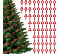 Neel Blue 5M Red Christmas Tree Bead Garland, Metallic Hanging Chain Feastive Garland