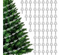 Neel Blue 5M Silver Christmas Tree Bead Garland, Metallic Hanging Chain Feastive Garland