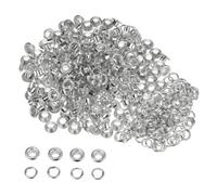 Neel Blue 5mm Brass Eyelets With Washers, Rust-Proof Grommets, Silver - 100Pcs