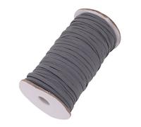 Neel Blue 5mm Wide Flat Elastic Band, Adjustable Strech Elastic Cord Flat Tape, Dark Grey - 25 Metres