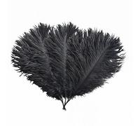 Neel Blue 5Pcs Black Ostrich Feather Plume, Natural Feather Fringe, 35Cm-40Cm
