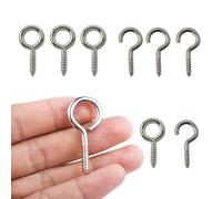 Neel Blue 5Pcs Metal Screw Hooks And Eyes, Silver