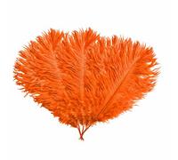Neel Blue 5Pcs Orange Ostrich Feather Plume, Natural Feather Fringe, 35Cm-40Cm