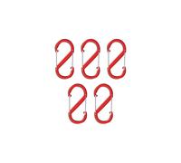 Neel Blue 5pcs S Shape Carabiner Keyring Clip - Double Sided Snap Hook in Red Neel Blue Red