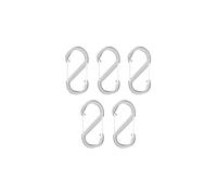 Neel Blue 5pcs S Shape Carabiner Keyring Clip - Double Sided Snap Hook in Silver Neel Blue Silver