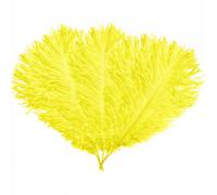 Neel Blue 5Pcs Yellow Ostrich Feather Plume, Natural Feather Fringe, 35Cm-40Cm