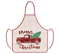 Neel Blue 60X70Cm Polyester Christmas Apron With Merry Christmas