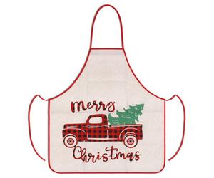 Neel Blue 60X70Cm Polyester Christmas Apron With Merry Christmas