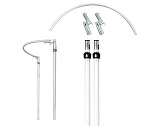 Neel Blue 6Ft - 10Ft Portable Pipe And Drape Curved Backdrop Stand, 5Ft Half-Circular Pipe For Party Décor