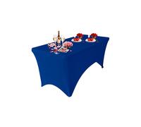 Neel Blue 6FT Rectangle Patio Tablecloth Elastic Spandex Table Cover in Blue Neel Blue Blue