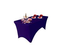 Neel Blue 6FT Rectangle Patio Tablecloth Elastic Spandex Table Cover in Purple Neel Blue Purple