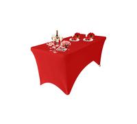 Neel Blue 6FT Rectangle Patio Tablecloth Elastic Spandex Table Cover in Red Neel Blue Red