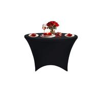 Neel Blue 6FT Round Patio Tablecloth Elastic Spandex Table Cover in Black Neel Blue Black