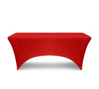 Neel Blue 6Ft Tight Fitted Tablecloth, Rectangle Spandex Patio Table Cover, Red