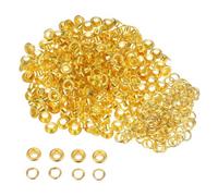 Neel Blue 6mm Brass Eyelets With Washers, Rust-Proof Grommets, Gold - 100Pcs